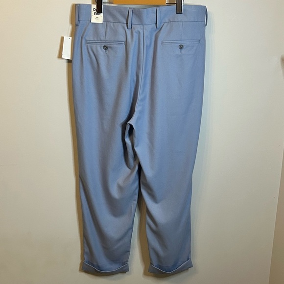 Open Edit | NWT Blue Eventide Pleated Cropped Trouser | Size 36W - Picture 6 of 14